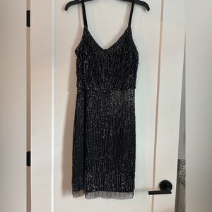 Adrianna Papell Women’s Spaghetti Strap Embellished Cocktail Dress